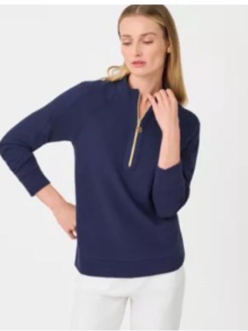 Lilly Pulitzer Ashlee Half-Zip Pullover - Navy